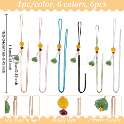 6Pcs 6 Colors Cell Phone Strap Imitation Jade Lotus Seed Pod Pendant&nbsp;HJEW-OC0001-28