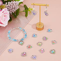 20Pcs 10 Styles Alloy Glass Pendants&nbsp;DIY-HS0002-04
