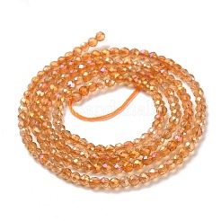 Electroplate Transparent Glass Beads Strands&nbsp;GLAA-H021-01A-FR06