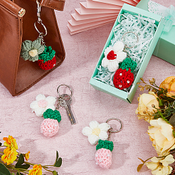 4Pcs Hand Crochet Wool Keychain&nbsp;KEYC-FH00030