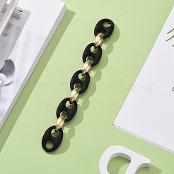 Handmade Spray Painted CCB Plastic & Rubberized Style Acrylic Coffee Bean Chains&nbsp;AJEW-JB00876-02
