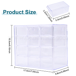 12 Compartment Plastic Storage Box for Office Supplies and Jewelry&nbsp;AJEW-YWC0009-001
