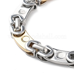 PVD Vacuum Plating 201 Stainless Steel Oval Link Chain Necklace & Bracelets Set&nbsp;SJEW-G083-16GP