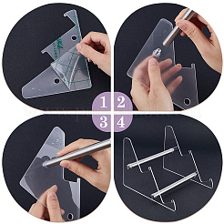 2-Tier Acrylic & Alloy Keyboard Display Stands&nbsp;ODIS-WH20003-02A-02