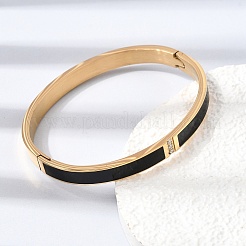 304 Stainless Steel Micro Pave Clear Cubic Zirconia Enamel Hinged Cuff Bangles for Women&nbsp;SA-CBAC920-05G