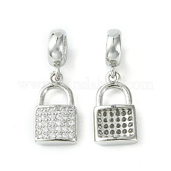 Rack Plating Brass Micro Pave Cubic Zirconia European Dangle Charms&nbsp;KK-K330-47P