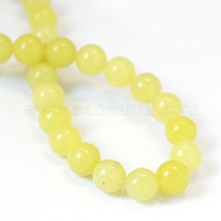 Natural Lemon Jade Round Bead Strands&nbsp;G-E334-6mm-07