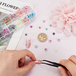 192pcs 12 Style Camellia Transparent Resin Cabochons&nbsp;MRMJ-OC0003-34