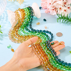 8 Strands 8 Colors Transparent Electroplate Glass Bead Strands&nbsp;EGLA-TA0013-12