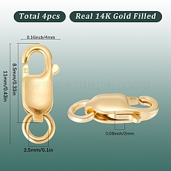 4Pcs 1/20 14K Gold Filled Lobster Claw Clasps&nbsp;FIND-SC0020-13A