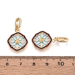 Spray Painted Brass Pave Clear Cubic Zirconia Pendants&nbsp;KK-T072-33G