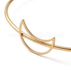201 Stainless Steel Hollow Out Crescent Moon Open Cuff Bangle&nbsp;BJEW-P285-03G