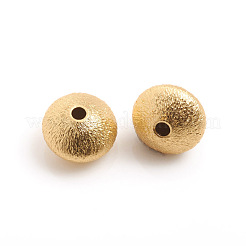 Matte Style Brass Textured Beads&nbsp;KK-L155-10A