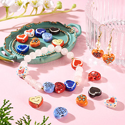 16Pcs 8 Colors Handmade Porcelain Beads&nbsp;PORC-TA0001-57