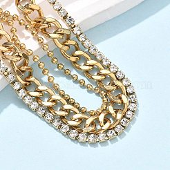 304 Stainless Steel Multi-strand Bracelets&nbsp;BJEW-C103-01G