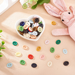 80Pcs 2-Hole Porcelain Buttons&nbsp;PORC-PJ0001-02F