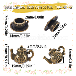 40Pcs 2 Styles Tibetan Style Alloy Pendants&nbsp;TIBE-SC0001-90