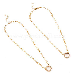 2Pcs Brass Paperclip Chains Necklaces&nbsp;NJEW-TAC0046