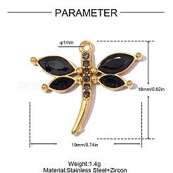 304 Stainless Steel Pave Cubic Zirconia Pendants&nbsp;STAS-OY014-52G