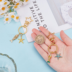 2Pcs Brass Enamel Keychain&nbsp;KEYC-OC00008