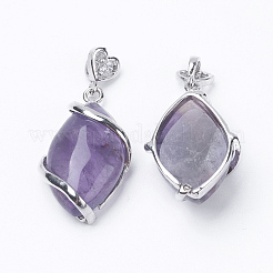 Natural Amethyst Pendants&nbsp;G-E423-05P
