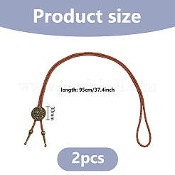 2Pcs Zinc Alloy Flower Bolo Tie Necklaces&nbsp;NJEW-DC0001-27