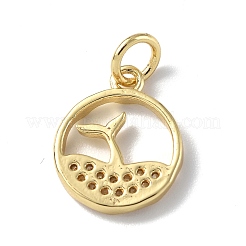 Brass Micro Pave Cubic Zirconia Charms&nbsp;X-ZIRC-F131-18G