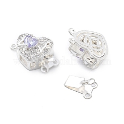 Brass Micro Pave Cubic Zirconia Box Clasps&nbsp;KK-B125-07S-02