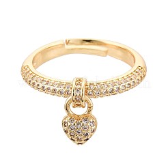 Brass Micro Pave Cubic Zirconia Cuff Rings for Women&nbsp;KK-T071-81G