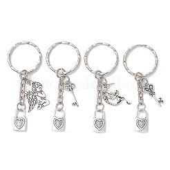 4Pcs Valentine's Day Theme Alloy Keychains&nbsp;KEYC-JKC01052