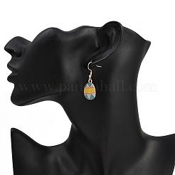 Alloy Enamel Egg Dangle Earrings&nbsp;EJEW-JE06584