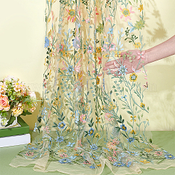 Flower Pattern Polyester Lace Fabic&nbsp;DIY-WH0061-019A