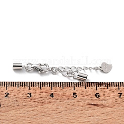 Anti-Tarnish Rhodium Plated 925 Sterling Silver Curb Chain Extender&nbsp;STER-G039-03D-P