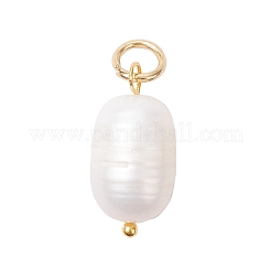 2Pcs 2 Colors Natural Cultured Freshwater Pearl Rice Pendants&nbsp;PALLOY-JF04200