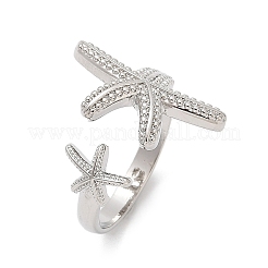 Brass Open Cuff Rings for Women&nbsp;RJEW-R032-05P