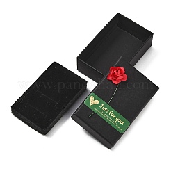 Kraft Paper Gift Boxes with Faux Rose Flower Outside for Jewelry Set&nbsp;CON-Z011-01B-02