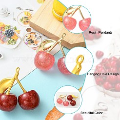 2Pcs 2 Colors Cherry Transparent Resin Pendnats&nbsp;RESI-CJ0004-59