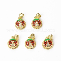 Brass Micro Pave Cubic Zirconia Charms&nbsp;KK-E068-VB322