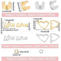 DIY Love Charm Cuff Ring Making Kit&nbsp;STAS-UN0039-60