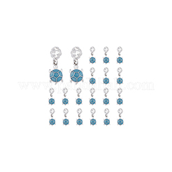 20Pcs Alloy Cadet Blue Enamel European Dangle Charms&nbsp;MPDL-DC0001-02
