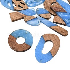 Walnut Wood & Opaque Resin Pendants&nbsp;WD-CBA583A-12