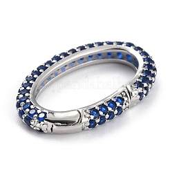 Brass Micro Pave Cubic Zirconia Spring Gate Rings&nbsp;ZIRC-L097-052