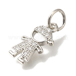 Brass Micro Pave Cubic Zirconia Pendants&nbsp;KK-Q001-16P