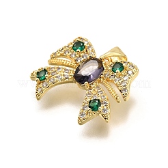 Brass Micro Pave Cubic Zirconia Pendants&nbsp;KK-K401-19G-03