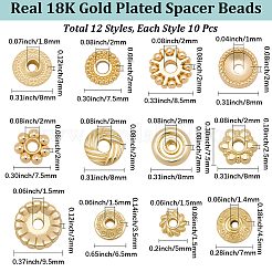 120Pcs 12 Styles Brass Beads&nbsp;KK-BBC0022-36