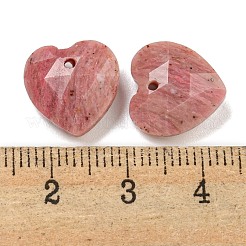 Natural Rhodonite Faceted Heart Charms&nbsp;G-G123-01J