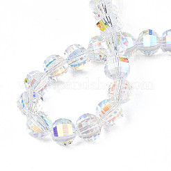 Electroplate Transparent Glass Beads Strands&nbsp;EGLA-N002-30-C01