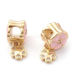 Brass Micro Pave Clear Cubic Zirconia Pendants&nbsp;ZIRC-H111-11LG