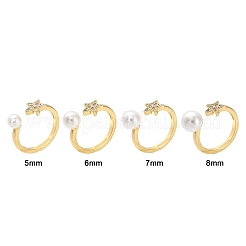 Star Brass Micro Pave Clear Cubic Zirconia Cuff Cup Peg Ring Settings&nbsp;KK-NH0007-10G