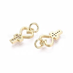 Brass Micro Pave Cubic Zirconia Pendants&nbsp;KK-T071-134G